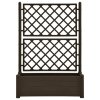 vidaXL Zahradní truhlík s treláží 100 x 43 x 142 cm PP mokka