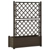 vidaXL Zahradní truhlík s treláží 100 x 43 x 142 cm PP mokka