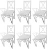 vidaXL Jídelní židle 6 ks bílé borové dřevo