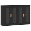 vidaXL Nástěnné skříňky 2 ks černé kompozitní dřevo
