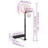 vidaXL Basketbalový koš bílý 258–363 cm polyethylen