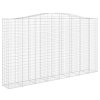 vidaXL Klenuté gabionové koše 7 ks 400x50x220/240cm pozinkované železo
