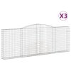 vidaXL Klenuté gabionové koše 3 ks 400x30x140/160cm pozinkované železo