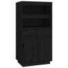 vidaXL Skříň highboard černá 60 x 40 x 116,5 cm masivní borové dřevo