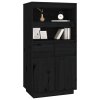 vidaXL Skříň highboard černá 60 x 40 x 116,5 cm masivní borové dřevo