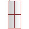 vidaXL Zástěna do průchozí sprchy čiré ESG sklo červená 100 x 195 cm