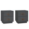 vidaXL Noční stolky 2 ks šedé 40 x 34 x 45 cm masivní borové dřevo