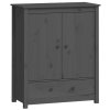 vidaXL Skříň highboard šedá 83 x 41,5 x 100 cm masivní borové dřevo