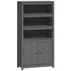 vidaXL Skříň highboard šedá 80 x 35 x 154 cm masivní borové dřevo