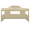 vidaXL Skládací stan se 3 stěnami 3 x 4,5 m krémový