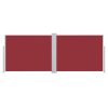 vidaXL Zatahovací boční markýza / zástěna červená 140 x 1000 cm