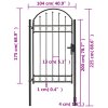 vidaXL Plotová branka s klenutým vrškem ocelová 104 x 175 cm černá