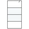 vidaXL Sprchová zástěna walk-in černá 100x195 cm napůl mléčné ESG sklo