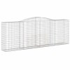 vidaXL Klenutý gabionový koš 400 x 50 x 140/160 cm pozinkované železo