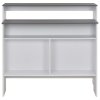 vidaXL Barový stůl se 2 stolními deskami bílý a šedý 130 x 40 x 120 cm