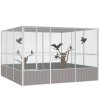 vidaXL Ptačí klec šedá 302,5x324,5x211,5 cm pozinkovaná ocel