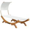 vidaXL Zahradní lehátko a stříška 100x200x126 cm ohýbané dřevo krémové