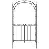 vidaXL Zahradní oblouk s brankou černý 108 x 45 x 235 cm ocel