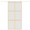 vidaXL Posuvné dveře zlaté 102,5 x 205 cm mléčné ESG sklo a hliník