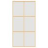vidaXL Posuvné dveře zlaté 102,5 x 205 cm mléčné ESG sklo a hliník