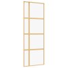 vidaXL Posuvné dveře zlaté 76 x 205 cm čiré ESG sklo a hliník