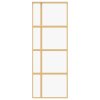 vidaXL Posuvné dveře zlaté 76 x 205 cm čiré ESG sklo a hliník