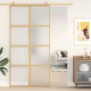 vidaXL Posuvné dveře zlaté 102,5 x 205 cm mléčné ESG sklo a hliník