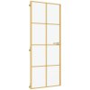 vidaXL Interiérové dveře úzké zlaté 93x201,5 cm tvrzené sklo a hliník