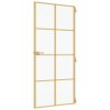 vidaXL Interiérové dveře úzké zlaté 93x201,5 cm tvrzené sklo a hliník