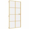 vidaXL Interiérové dveře úzké zlaté 102,5x201,5 cm tvrzené sklo hliník