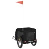vidaXL Vozík za kolo pro psa černý oxfordská tkanina a železo