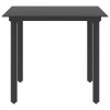 vidaXL Zahradní jídelní stůl černý 80 x 80 x 74 cm ocel a sklo