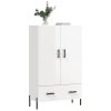 vidaXL Skříň highboard lesklá bílá 69,5 x 31 x 115 cm kompozitní dřevo