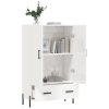 vidaXL Skříň highboard lesklá bílá 69,5 x 31 x 115 cm kompozitní dřevo