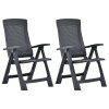 vidaXL Zahradní polohovací křesla 2 ks plast antracitová