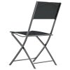vidaXL Skládací venkovní židle 4 ks černé ocel a textilen