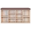 Lavice na boty 10 přihrádek odstín dubu