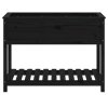 vidaXL Truhlík s policí černý 111,5 x 54 x 81 cm masivní borové dřevo