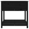 vidaXL Truhlík s policí černý 82,5 x 82,5 x 81 cm masivní borové dřevo