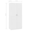 vidaXL Šatní skříň bílá 90 x 52 x 200 cm kompozitní dřevo