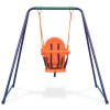 vidaXL Houpačka pro jedno dítě a houpačka pro batole 2 v 1 oranžová