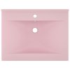 vidaXL Luxusní umyvadlo otvor na baterii matné růžové 60x46cm keramika