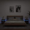 vidaXL Noční stolky s LED osvětlením 2 ks hnědý dub 40 x 39 x 48,5 cm
