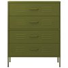 vidaXL Komoda se zásuvkami olivově zelená 80 x 35 x 101,5 cm ocel