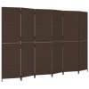 vidaXL Dělicí stěna 6 panelů hnědá polyratan
