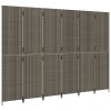vidaXL Dělicí stěna 6 panelů šedá polyratan