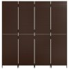 vidaXL Dělicí stěna 4 panely hnědá polyratan
