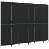 vidaXL Dělicí stěna 6 panelů černá polyratan