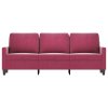 vidaXL 3místná pohovka vínová 180 cm samet