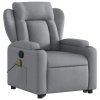 vidaXL Zvedací masážní polohovací křeslo světle šedé textil